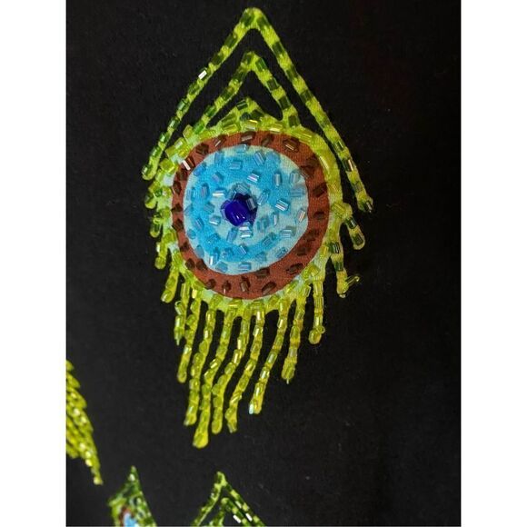 Designs by Naomi women’s vintage, black Beaded peacock skirt, size medium - Picture 3 of 4